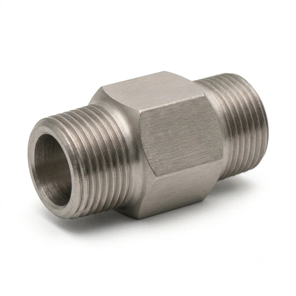 SS 304 NPT Hex Nipple exported by Jainam Ferro Alloys