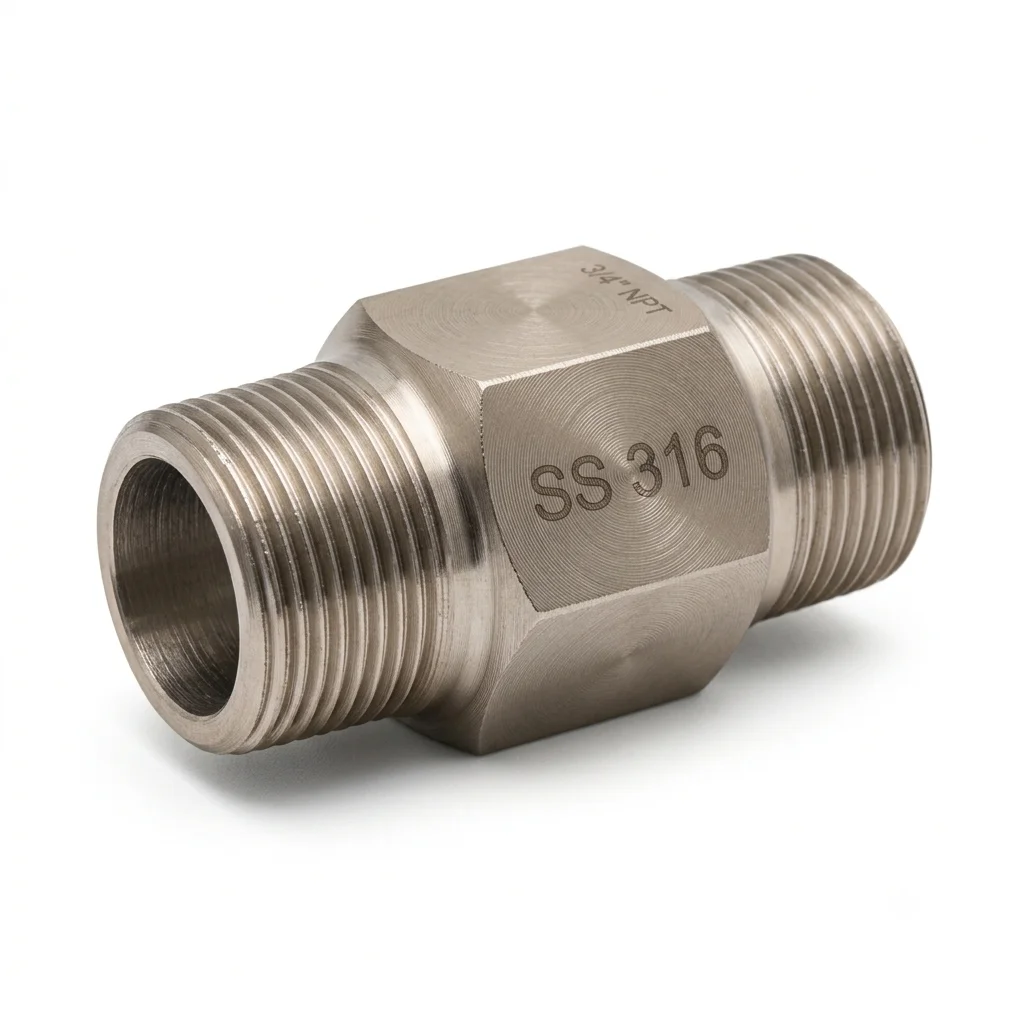 SS 316 Hex Nipple exporter exported by Jainam Ferro Alloys